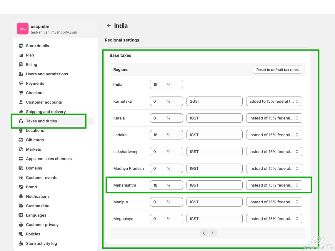 thuế bán hàng trên Shopify