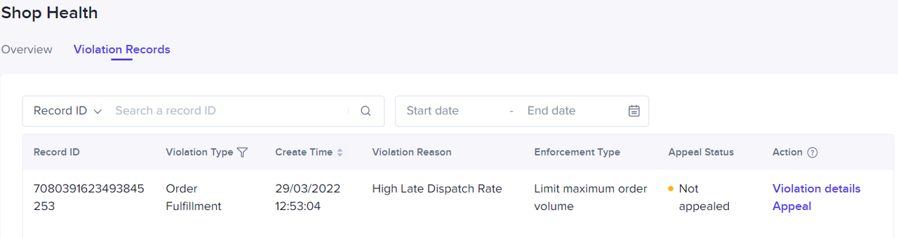Giới hạn đơn TikTok Shop US