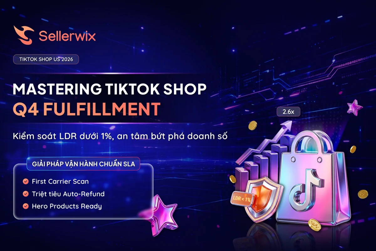 Thumbnail bài viết Mastering TikTok Shop US Q4 Fulfillment - Giải pháp vận hành POD chuẩn SLA 48h từ Sellerwix